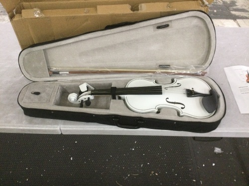 White Violin with Case