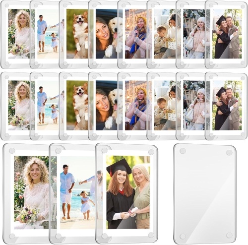 Lot of (2) 100 Pcs Acrylic Magnetic Fridge Frames, 2.36 x 3.54 Inch
