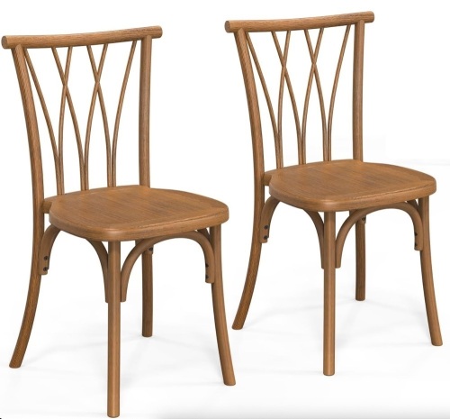 VINGLI 2-Pcs Stackable Patio Dining Chairs