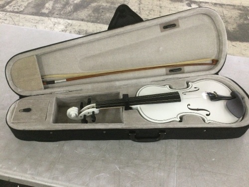White 4/4 Violin with Case