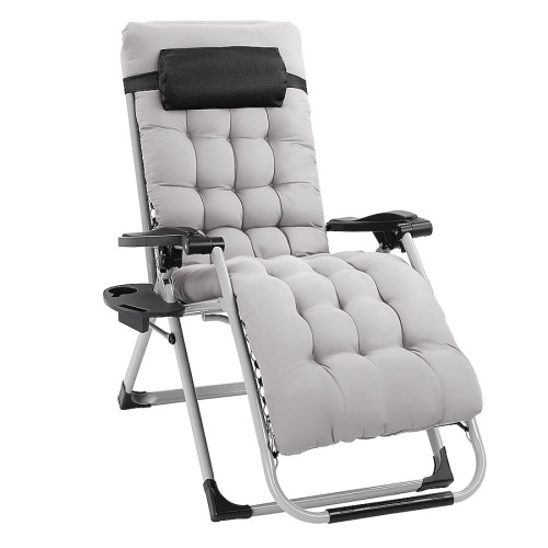 VINGLI Padded Zero Gravity Chair with Removable Cushion and Tray