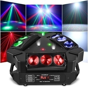 240W Spider Laser Moving Head Light RGB 9 LED DMX Stage DJ Disco Beam Lighting