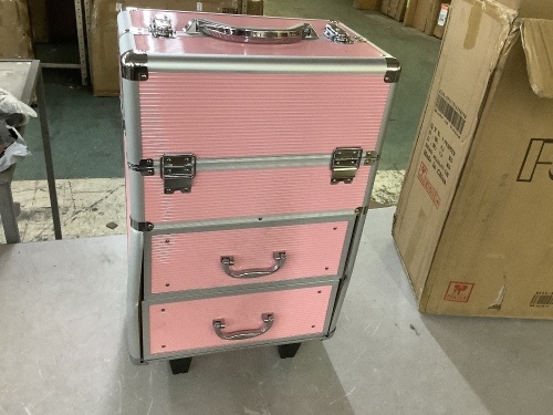 3-in-1 Rolling Professional Cosmetic Makeup Case