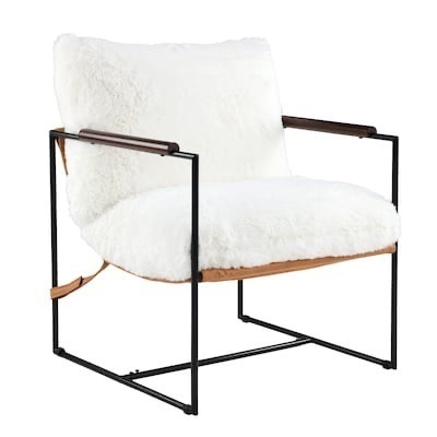 VINGLI 28-in Wide Plush Upholstery Modern Accent Sling Lazy Chair with Metal Frame