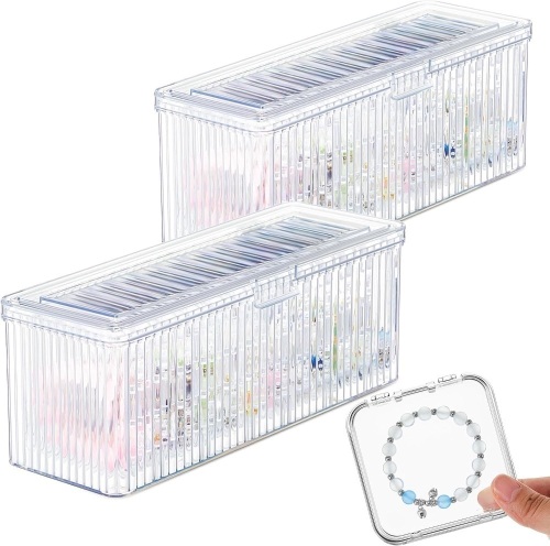 2 Pack Acrylic Travel Jewelry Organizer Case