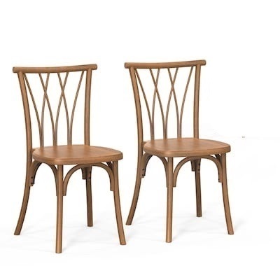 VINGLI 2-Pcs Stackable Patio Dining Chairs