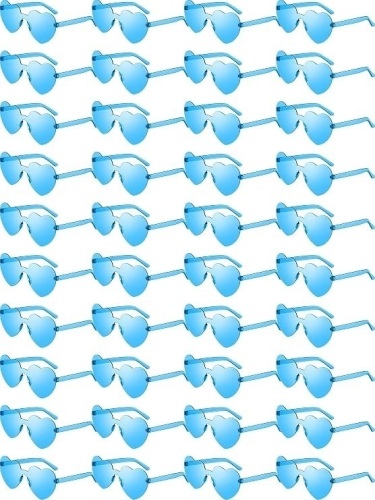 40 Pairs Heart Shaped Glasses, Blue