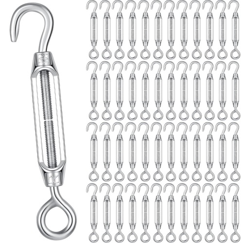 48 Pcs Stainless Steel Hook and Eye Turnbuckle