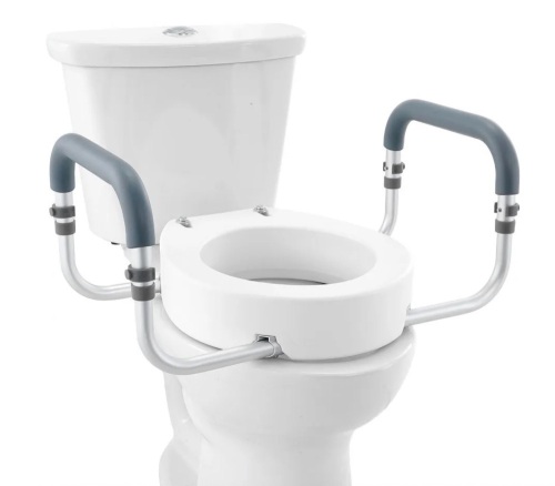 Lot of (3) VEVOR Round Raised Toilet Seat, 3.5" Height Raised, 300 lbs Weight Capacity
