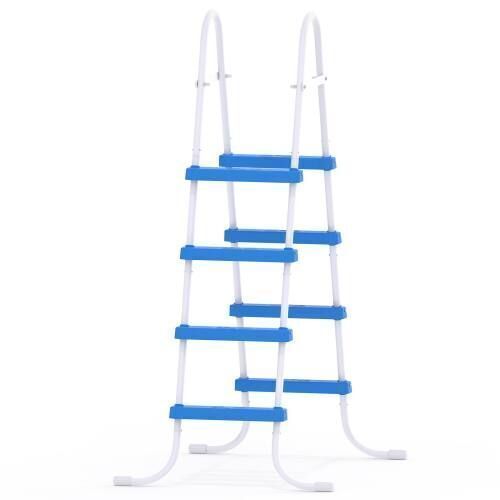 4-Step Swimming Pool Ladder Steel Frame 300lbs Capacity