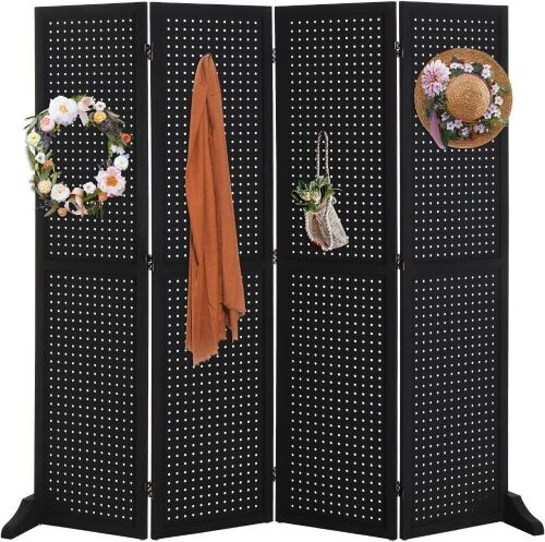 5 FT Portable Pegboard Display Board, 4 Panel
