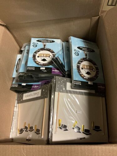 Graduation Cake Toppers and Balloons, Mixed Case Lot