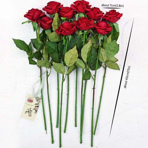 Artificial Silk Rose Bouquet - red