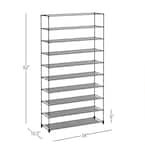9-Tier Black Metal Shoe Rack