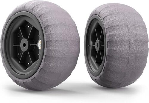 Bonnlo Balloon Wheels, 2 Pack Replacement Beach Sand Tires for Axle with 0.78" or 0.98" Diameter, Retrofit to Beach Wagon Fishing Cart Rolling Walker Wheelchair with Bearing Free Air Hand Pump