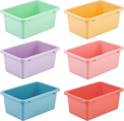 Zonon 12 Pcs Plastic Cubby Storage Bins Classroom Cubby Organization Storage Containers for Office School Library Home