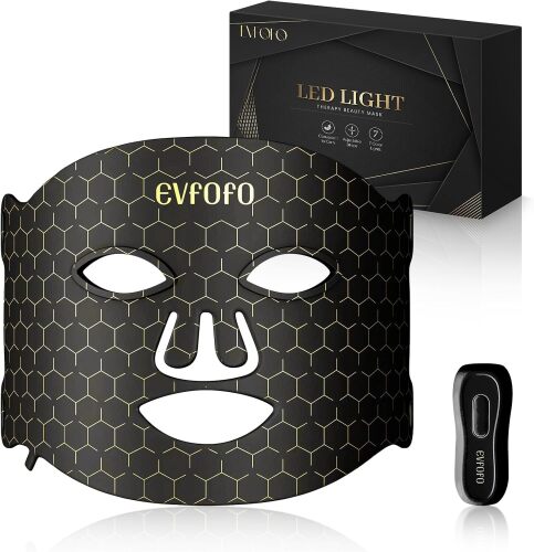 EVFOFO Red Light Therapy Mask for Face, Blue Red Light Therapy Mask for Face, 7 Colors LED Face Mask Light Therapy