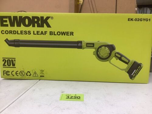 EWORK Cordless Leaf Blower, 20V Electric Handheld Blower with 2X 3.0Ah Batteries & Fast Charger, 550CFM 150MPH Lightweight 3.2Lbs for Lawn Care Yard Patio Cleaning - Green