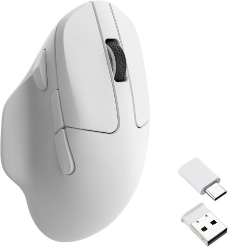 Keychron M7 Wireless Computer Mouse, 26K DPI Optical Computer Mouse, 2.4 GHz/Bluetooth/Wired with Macro Button 63g Lightweight Ergonomic, Up to 70 Hours Worktime for Laptop macOS/Windows - Black