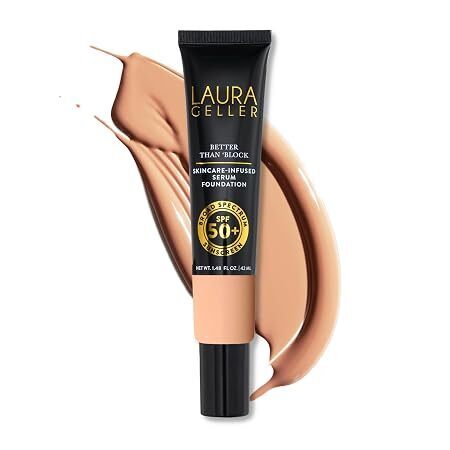 LAURA GELLER NEW YORK Better Than 'Block Skincare-Infused Serum Foundation SPF 50+ for Mature Women MEDIUM