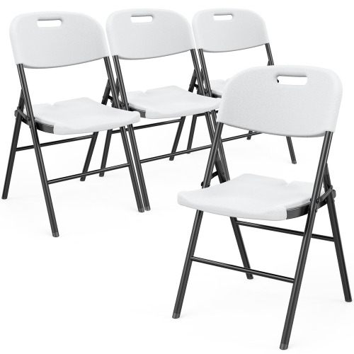 Heavy Duty Folding Chairs Portable HDPE Plastic Seat with Steel Frame