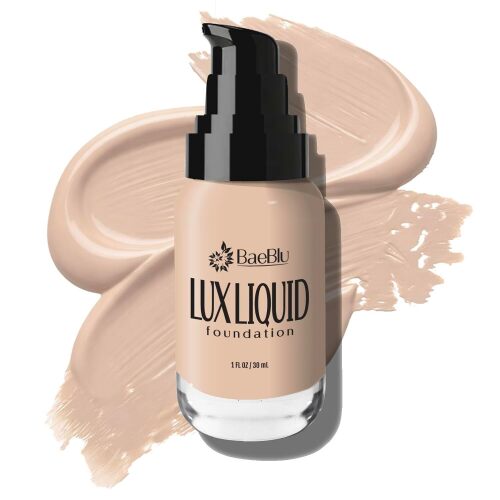 LUX Organic Liquid Foundation Makeup – 100% Natural Medium Coverage with Natural Finish – Vegan & Gluten-Free for All Skin Types, 1 fl oz