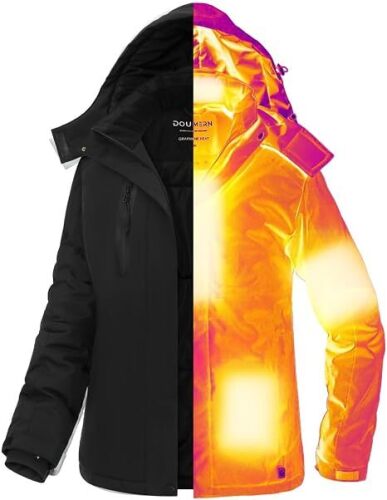 Graphene Women Heated Jacket Coat with 18400 mAh Battery Pack & Adaptor Medium