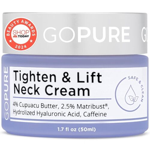 goPure Tighten & Lift Neck & Chest Moisturizer Cream for Visibly Firming, Tightening and Lifting the Look of Wrinkles & Crepey Skin