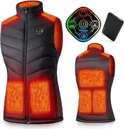 Heated Vest Women with Battery Pack Included, Smart Controller, Lightweight Electric Heating Jacket, Light Out Design