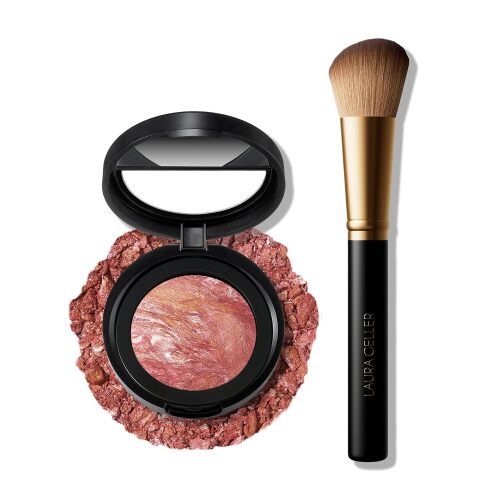 Baked Blush-n-Brighten Marbleized Blush + Angled Brush