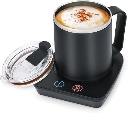 VOBAGA Coffee Mug Warmer with 15oz Mug Set, Electric Coffee Cup Warmer with Three Temperature Settings