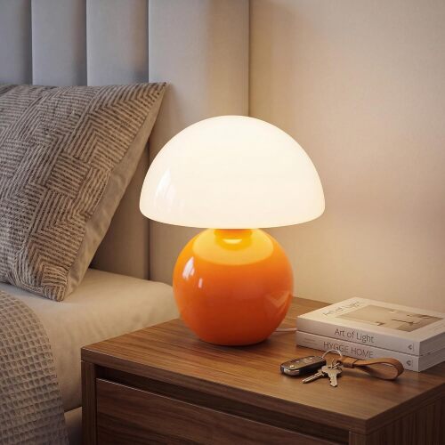 Mushroom Lamp Table Lamp for Bedroom,Desk Bedside Small Lamps for Living Room Night Stands,Mushroom Decor Cute Mini Modern Mid Century Lamps,Unique Aesthetic Home Living Room Decor