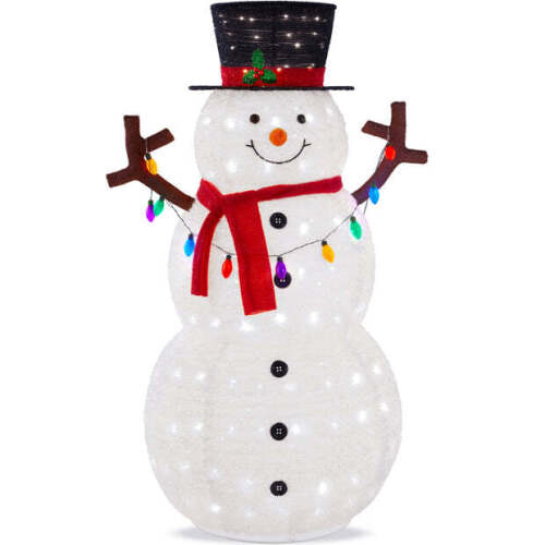 Lighted Pop-Up Snowman Outdoor Christmas Decoration w/ LED Lights 5ft
