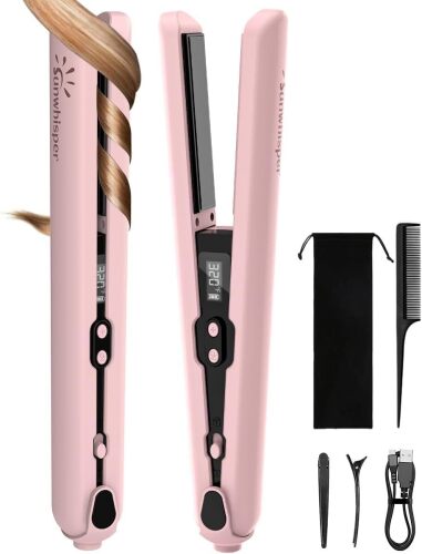 9600mAh Cordless Flat Iron Hair Straightener Rechargeable, Cordless Hair Straighteners for Women, Wireless Straightener for Car, 20 Million Negative Ions, LCD, 6 Adjustable Temp