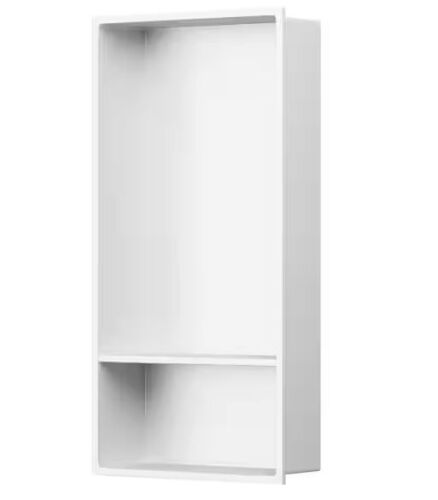 13 in. W x 25 in. H x 4 in. D Stainless Steel Shower Recessed Niche in White