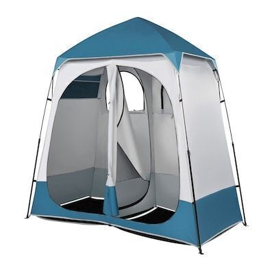 VINGLI 7.5ft Pop Up 2-Room Shower Tent with Mesh Floor and Carrying Bag