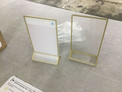 7" Tall Gold Framed Acrylic Frames, 24pc