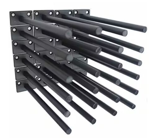 8 in. Solid Steel Floating Shelf Bracket for Floating Wood Shelves, Black (24-Pack)