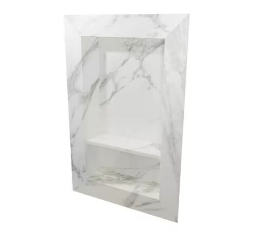 FlexStone 17 in. x 26 in. Recessed Shampoo Caddy in Calcutta Gold
