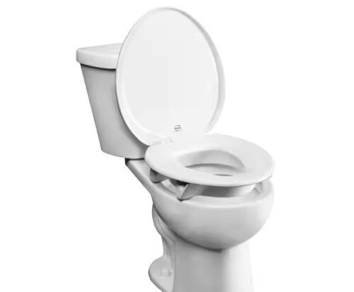 Assurance Round Raised 3" Never Loosens Premium Plastic Toilet Seat in White