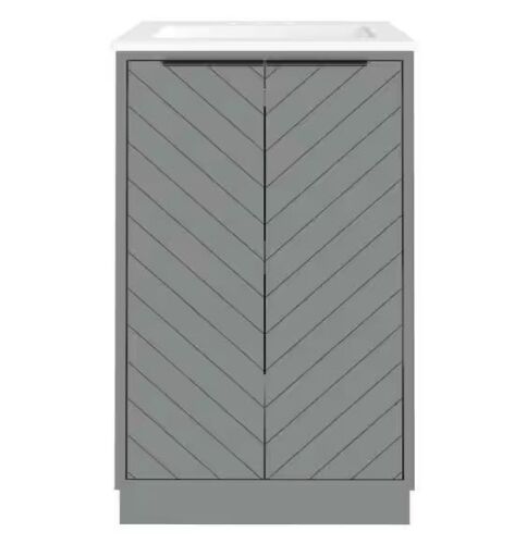 Glacier Bay Lanier 19 in. Single Sink Laguna Freestanding Bath Vanity with White Cultured Marble Top - Small Blemish on Top