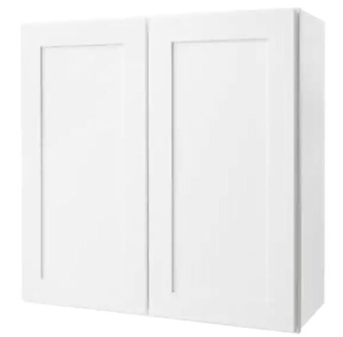Hampton Bay Avondale 30 in. W x 12 in. D x 30 in. H Ready to Assemble Plywood Shaker Wall Kitchen Cabinet in Alpine White