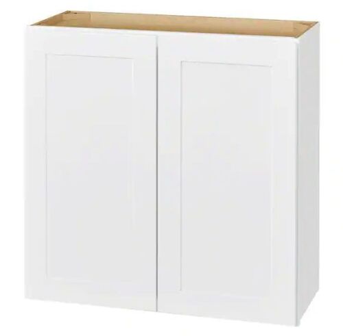 Hampton Bay Avondale 36 in. W x 12 in. D x 30 in. H Ready to Assemble Plywood Shaker Wall Kitchen Cabinet in Alpine White