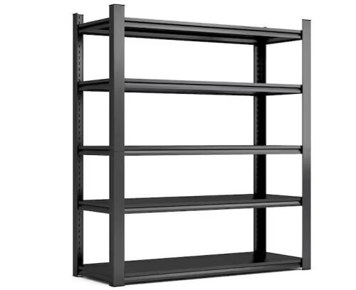 5-Tier Adjustable Metal Shelves in Black, 2000 lbs. Capacity