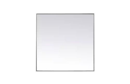 Timeless Home 42 in. W x 42 in. H x Modern Metal Framed Square Silver Mirror