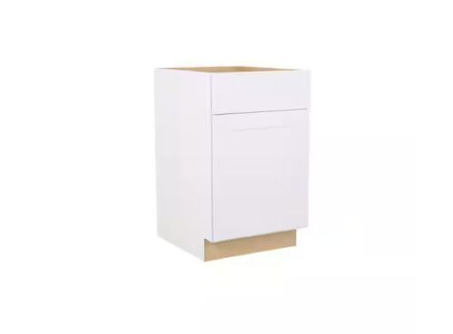 Hampton Bay Shaker 21 in. W x 24 in. D x 34.5 in. H Assembled Base Kitchen Cabinet in Satin White