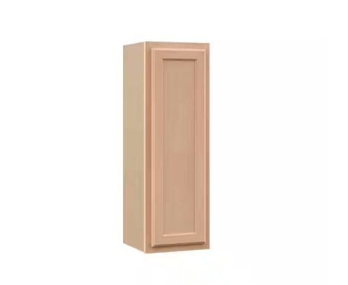 Hampton Bay Recessed Panel 12 in. W x 12 in. D x 36 in. H Assembled Wall Kitchen Cabinet in Unfinished