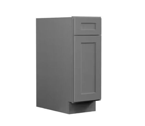 Hausvita 12 in. W x 24 in. D x 34.5 in. H Ready to Assemble Plywood Base Kitchen Cabinet in Shaker Grey