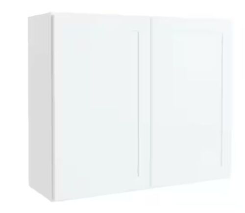 Hampton Bay Courtland 36 in. W x 12 in. D x 30 in. H Assembled Shaker Wall Kitchen Cabinet in Polar White