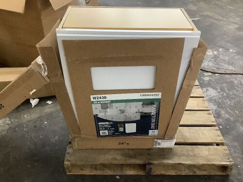 Hampton Bay Shaker 24 in. W x 12 in. D x 30 in. H Assembled Wall Kitchen Cabinet in Satin White